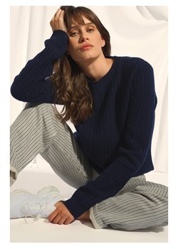 Just Cashmere Kaszmirowy sweter "Sarah" w kolorze granatowym ze sklepu Limango Polska w kategorii Swetry damskie - zdjęcie 188609381