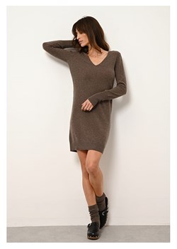 Just Cashmere Kaszmirowa sukienka "Tracy" w kolorze brązowym ze sklepu Limango Polska w kategorii Sukienki - zdjęcie 188609452