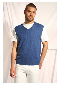 Just Cashmere Kaszmirowy bezrękawnik "Corki" w kolorze niebieskim ze sklepu Limango Polska w kategorii Swetry męskie - zdjęcie 188609680