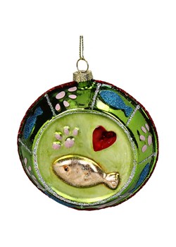 Kersten Ozdoba choinkowa "Cat Bowl" w kolorze zielonym - wys. 10 cm ze sklepu Limango Polska w kategorii Dekoracje bożonarodzeniowe - zdjęcie 188614711