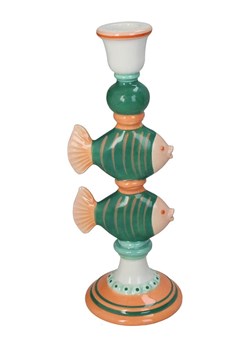 Kersten Świecznik "Fishes" w kolorze zielonym - 10,4 x 26,5 x 9,3 cm ze sklepu Limango Polska w kategorii Świeczniki - zdjęcie 188614783