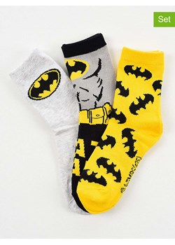 DC Batman Skarpety (3 pary) "Batman" w kolorze żółto-szarym ze sklepu Limango Polska w kategorii Skarpetki dziecięce - zdjęcie 188615851