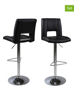 Actona Hockery barowe (2 szt.) "Sylvia" w kolorze czarnym - 41,5 x 115 x 52 cm ze sklepu Limango Polska w kategorii Pufy i siedziska - zdjęcie 188616692