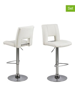 Actona Hockery barowe (2 szt.) "Sylvia" w kolorze białym - 41,5 x 115 x 52 cm ze sklepu Limango Polska w kategorii Pufy i siedziska - zdjęcie 188616693