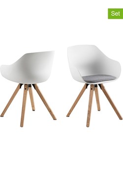 Actona Krzesła (2 szt.) w kolorze biało-brązowym do jadalni - 53 x 80,5 x 56,5 cm ze sklepu Limango Polska w kategorii Meble - zdjęcie 188616760