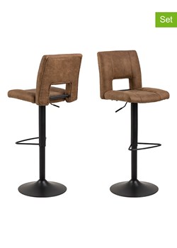 Actona Hockery barowe (2 szt.) "Sylvia" w kolorze jasnobrązowym - 41,5 x 115 x 52 cm ze sklepu Limango Polska w kategorii Pufy i siedziska - zdjęcie 188616842