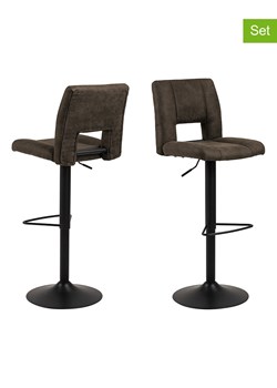 Actona Hockery barowe (2 szt.) "Sylvia" w kolorze antracytowym - 41,5 x 115 x 52 cm ze sklepu Limango Polska w kategorii Pufy i siedziska - zdjęcie 188616863