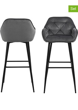 Actona Hockery barowe (2 szt.) "Brooke" w kolorze szarym - 52 x 104 x 53 cm ze sklepu Limango Polska w kategorii Pufy i siedziska - zdjęcie 188616993