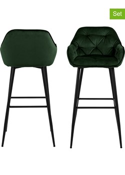 Actona Hockery barowe (2 szt.) "Brooke" w kolorze ciemnozielonym - 52 x 104 x 53 cm ze sklepu Limango Polska w kategorii Pufy i siedziska - zdjęcie 188617000