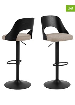 Actona Hockery barowe (2 szt.) "Lucy" w kolorze kremowo-czarnym - 47 x 113 x 50,5 cm ze sklepu Limango Polska w kategorii Pufy i siedziska - zdjęcie 188617401