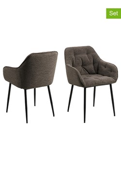 Actona Krzesła (2 szt.) "Brooke" w kolorze szarobrązowym do jadalni - 58 x 83 x 55 cm ze sklepu Limango Polska w kategorii Meble - zdjęcie 188617560