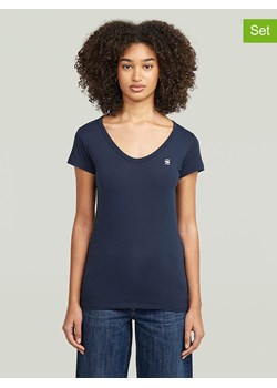 G-Star Koszulki (2 szt.) w kolorze białym i granatowym ze sklepu Limango Polska w kategorii Bluzki damskie - zdjęcie 188620763