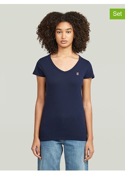 G-Star Koszulki (2 szt.) w kolorze białym i granatowym ze sklepu Limango Polska w kategorii Bluzki damskie - zdjęcie 188620784