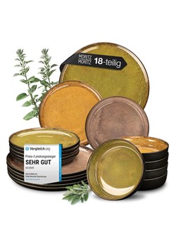 Moritz &amp; Moritz 18-częściowy zestaw "Vida" w kolorze żółto-zielonym ze sklepu Limango Polska w kategorii Naczynia - zdjęcie 188622110