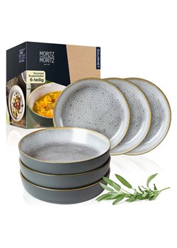 Moritz &amp; Moritz Talerze głębokie (6 szt.) "Terra" w kolorze niebiesko-brązowym - Ø 19 cm ze sklepu Limango Polska w kategorii Naczynia - zdjęcie 188622203