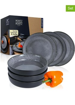 Moritz &amp; Moritz Talerze głębokie (6 szt.) "Vida" w kolorze antracytowym - Ø 19 cm ze sklepu Limango Polska w kategorii Naczynia - zdjęcie 188622220