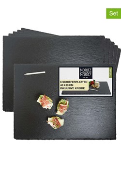 Moritz &amp; Moritz Półmiski (6 szt.) w kolorze czarnym - 40 x 30 cm ze sklepu Limango Polska w kategorii Misy i tace dekoracyjne - zdjęcie 188622351