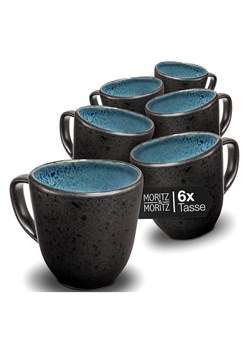 Moritz &amp; Moritz Kubki (6 szt.) "Organic" w kolorze czarno-błękitnym - 380 ml ze sklepu Limango Polska w kategorii Naczynia - zdjęcie 188622373