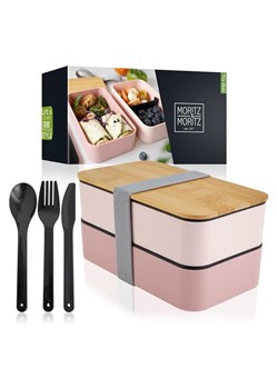 Moritz &amp; Moritz Pojemnik "Bento" w kolorze jasnoróżowo-jasnobrązowym na lunch - 1,36 l ze sklepu Limango Polska w kategorii Pojemniki kuchenne - zdjęcie 188622530