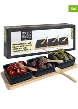 Moritz &amp; Moritz 7-częściowy zestaw w kolorze czarno-beżowym do serwowania ze sklepu Limango Polska w kategorii Misy i tace dekoracyjne - zdjęcie 188622551