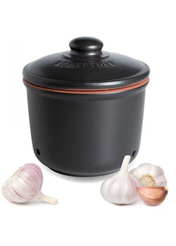 Römertopf Garnek "Mini" w kolorze czarno-pomarańczowym do czosnku - 600 ml ze sklepu Limango Polska w kategorii Pojemniki kuchenne - zdjęcie 188622632