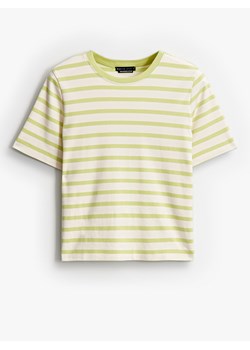 Mohito - T-shirt z merceryzowanej bawełny - zielony ze sklepu Mohito w kategorii Bluzki damskie - zdjęcie 188632994