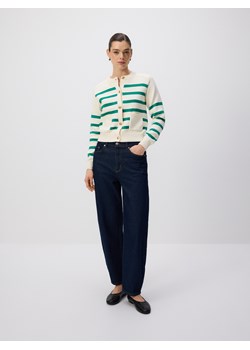 Reserved - Bawełniany kardigan w paski - zielony ze sklepu Reserved w kategorii Swetry damskie - zdjęcie 188633223