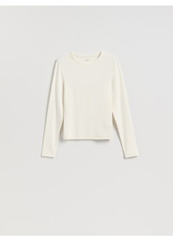 Reserved - Longsleeve z modalem - złamana biel ze sklepu Reserved w kategorii Bluzki damskie - zdjęcie 188633391