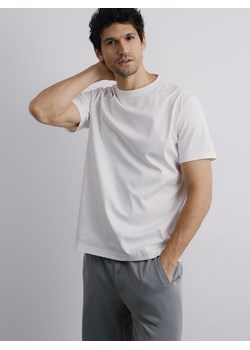 Reserved - T-shirt regular z bawełny merceryzowanej - złamana biel ze sklepu Reserved w kategorii T-shirty męskie - zdjęcie 188633742