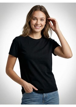 Sinsay - Bawełniana koszulka basic - czarny ze sklepu Sinsay w kategorii Bluzki damskie - zdjęcie 188634042