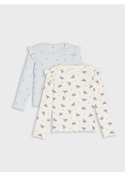 Sinsay - Prążkowane koszulki z długimi rękawami 2 pack - wielobarwny ze sklepu Sinsay w kategorii Bluzki dziewczęce - zdjęcie 188634052
