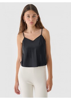 Top z wiskozy damski Outhorn OTHWAW24TSLEF193 - czarny ze sklepu Sportstylestory.com w kategorii Bluzki damskie - zdjęcie 188634121