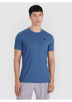 Męska koszulka treningowa 4F 4FWAW25TFTSM1521 - turkusowa ze sklepu Sportstylestory.com w kategorii T-shirty męskie - zdjęcie 188634201
