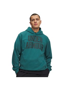 Męska bluza nierozpinana z kapturem Under Armour UA Rival LW Graphic Hoodie - zielona ze sklepu Sportstylestory.com w kategorii Bluzy męskie - zdjęcie 188634221