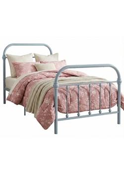 Szare metalowe łózko pojedyncze 90x200 cm N9-Z76 ze sklepu Edinos.pl w kategorii Łóżka i materace - zdjęcie 188634304