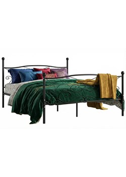 Czarne metalowe łóżko ze zdobieniami 200x200 cm H4-A46 ze sklepu Edinos.pl w kategorii Łóżka i materace - zdjęcie 188634331