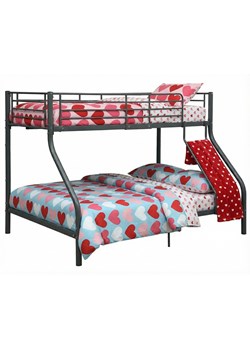Czarne łóżko piętrowe z metalu 140x200 cm/90x200 cm F5-R81 ze sklepu Edinos.pl w kategorii Łóżka i materace - zdjęcie 188634332