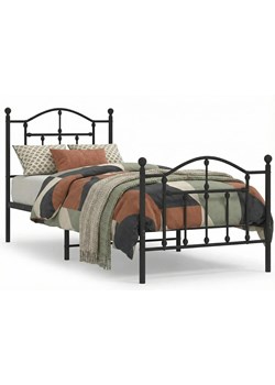 Czarne Metalowe Łóżko Pojedyncze 90X200 Cm F5-H57 ze sklepu Edinos.pl w kategorii Łóżka i materace - zdjęcie 188634361