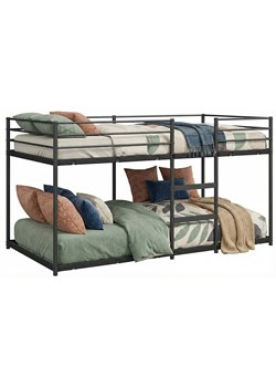 Łóżko czarne piętrowe metalowe 100 x 200 cm S3-E73 ze sklepu Edinos.pl w kategorii Łóżka dziecięce - zdjęcie 188634381