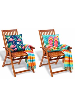 Składane drewniane krzesła ogrodowe 2 szt C3-G63 ze sklepu Edinos.pl w kategorii Krzesła ogrodowe - zdjęcie 188634382