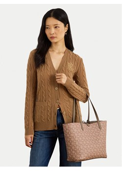 LAUREN RALPH LAUREN Torebka 431795329072 Brązowy ze sklepu MODIVO w kategorii Torby Shopper bag - zdjęcie 188635862