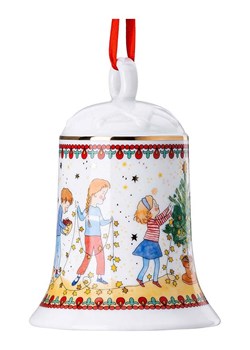 Hutschenreuther Dzwonek choinkowy w kolorze biało-czerwonym - wys. 12 x Ø 8 cm ze sklepu Limango Polska w kategorii Dekoracje bożonarodzeniowe - zdjęcie 188640100