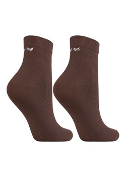 Moraj CSL200-910 skarpetki za kostkę bawełniane brązowy ze sklepu kontri.pl w kategorii Skarpetki damskie - zdjęcie 188642701