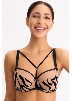 Bella Misteria 68-156 Czarny Agat biustonosz miękki z paseczkami czarno-beżowy ze sklepu kontri.pl w kategorii Biustonosze - zdjęcie 188642712