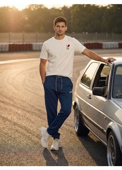 Sinsay - Spodnie dresowe jogger - niebieski ze sklepu Sinsay w kategorii Spodnie męskie - zdjęcie 188643194