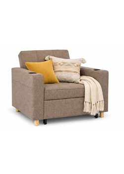 Beżowy rozkładany fotel z podnóżkiem amerykanka S4-E13 ze sklepu Edinos.pl w kategorii Fotele - zdjęcie 188643480