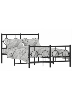 Czarne metalowe łóżko 120x200cm E9-N07 ze sklepu Edinos.pl w kategorii Łóżka i materace - zdjęcie 188643490