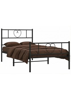 Czarne pojedyncze łóżko metalowe 80x200 cm T7-K18 ze sklepu Edinos.pl w kategorii Łóżka i materace - zdjęcie 188643492