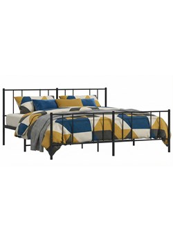 Czarne metalowe łóżko małżeńskie 200x200cm S6-L59 ze sklepu Edinos.pl w kategorii Łóżka i materace - zdjęcie 188643494