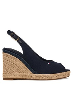 Espadryle Tommy Hilfiger Flag High Wedge Espad Slingback FW0FW09343 Granatowy ze sklepu eobuwie.pl w kategorii Espadryle damskie - zdjęcie 188643582